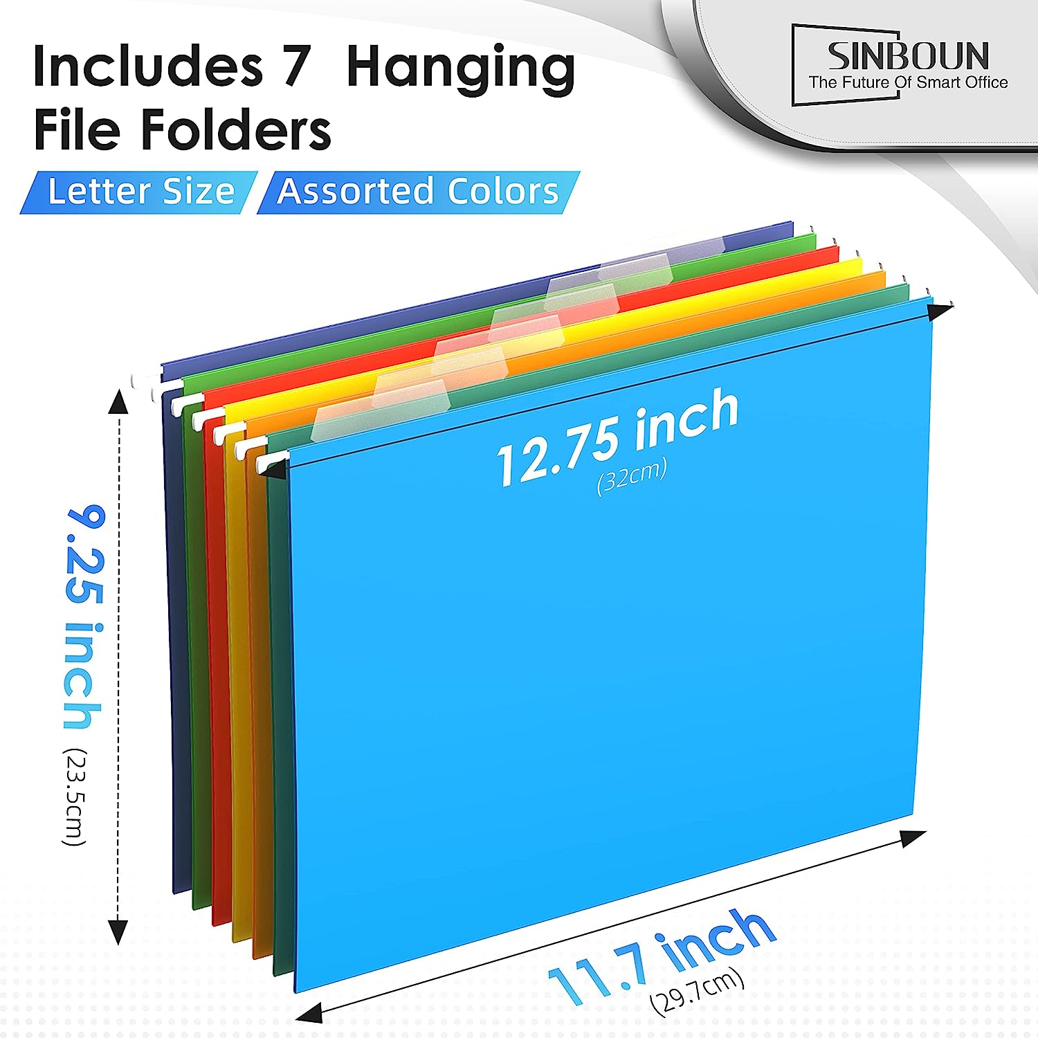 Sinboun Hanging File Organizer Letter-Size File Holder Filing Box Includes 5 Hanging Folders - Metal Mesh Magazine Book Letter Storage Cabinets File Cart for Office Home School, No Assembly Required - Image 3